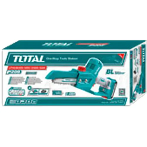 Řetězová pila aku, mini, 20v li-ion, brushless, 1ks baterie, 1ks nabíječky TOTAL TGSLI20685