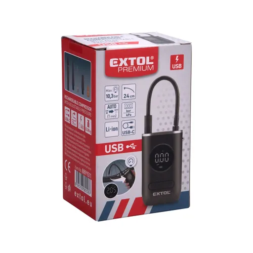 Kompresor aku, 10,3bar, usb nabíjení EXTOL PREMIUM 8891511