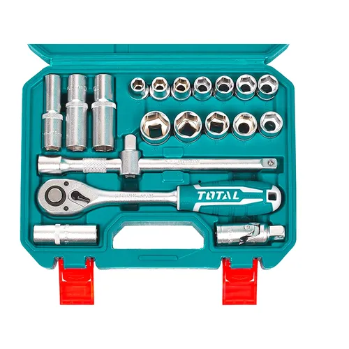 Hlavice nástrčné, sada 20ks, 1,2", industrial, cr-v(50bv30), tepelně tvrzeno TOTAL THT121201