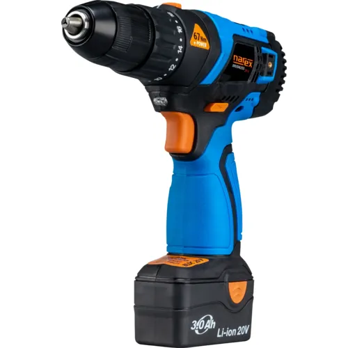 20V BRUSHLESS e-POWER bezuhlíkový vrtací šroubovák NAREX ASV 203-2B