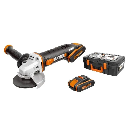 Worx WX800 - Aku úhlová bruska 20V 115mm 2x2Ah - Powershare