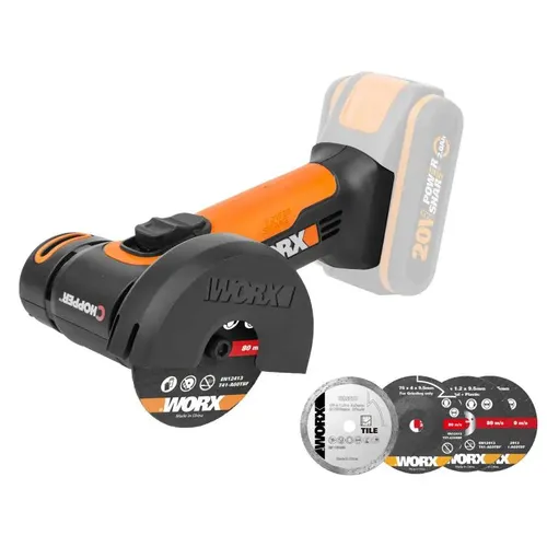 Worx WX801.9 - Aku úhlová bruska 20V 76mm - bez akumulátoru - Powershare