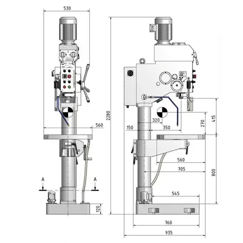 Sloupová převodová vrtačka OPTIdrill B 40 GSP 3034403 Optimum