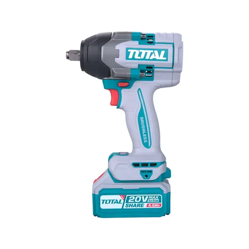 Utahovák rázový aku 1/2', brushless, 850nm, 20 v li-ion 4000mah (2x), industrial TOTAL TIWLI2085