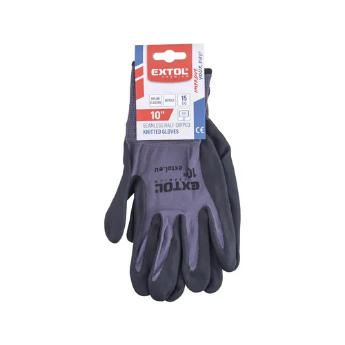 Rukavice nylonové, bezešvé, polomáčené v nitrilu, velikost 10" EXTOL PREMIUM 8856682