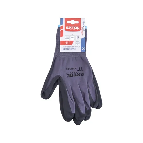 Rukavice nylonové, bezešvé, polomáčené v nitrilu, velikost 11" EXTOL PREMIUM 8856683