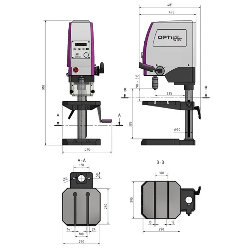 Stolní vrtačka OPTIdrill DX 17 V 3020170 Optimum