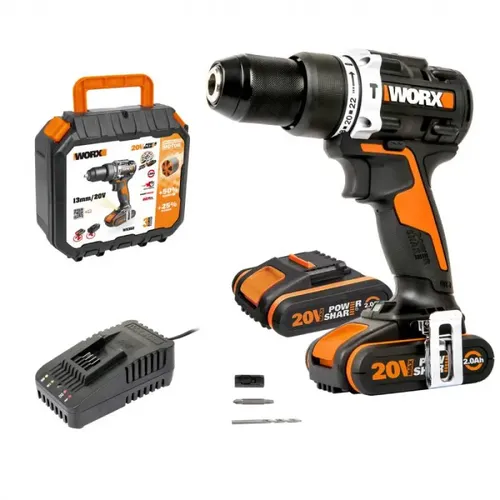 Worx WX352 - Aku vrtačka 20V, 2x2.0Ah - Powershare