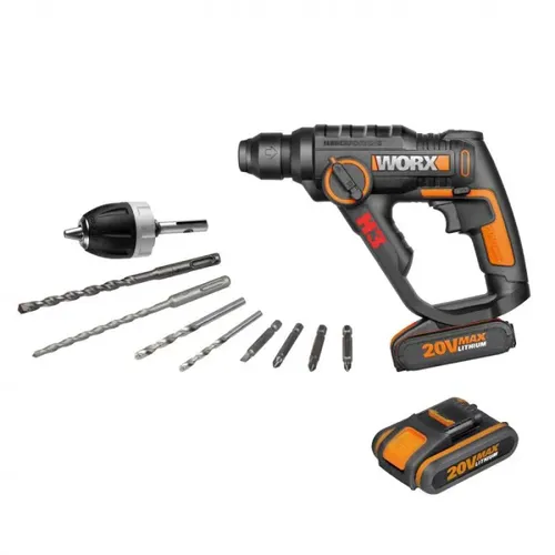 Worx WX390 - Vrtací kladivo 20V, 1x2.0Ah - Powershare