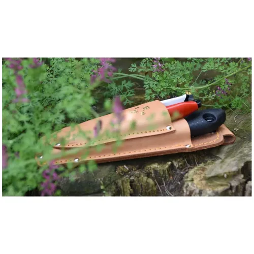 Okatsune 130 kombinované kožené pouzdro pro nůžky a skládací pilku