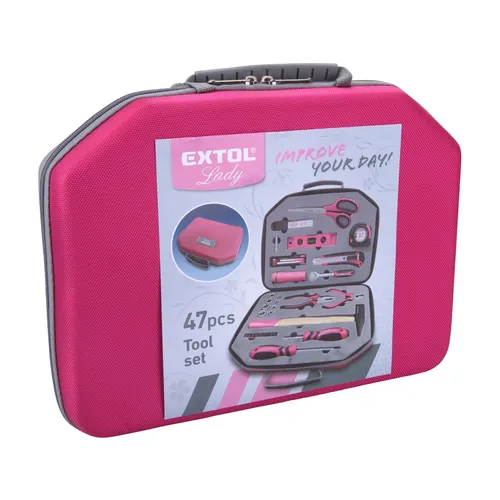 Sada nářadí 47ks, 1/4', crv, extol lady EXTOL LIGHT 6590
