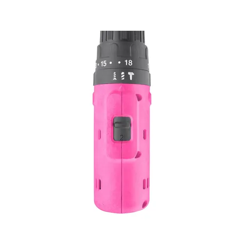 Vrtací šroubovák aku s příklepem, růžový, 12v li-ion, 2000mah, v kufru s nářadím, sada 27ks, extol lady EXTOL LIGHT 402403