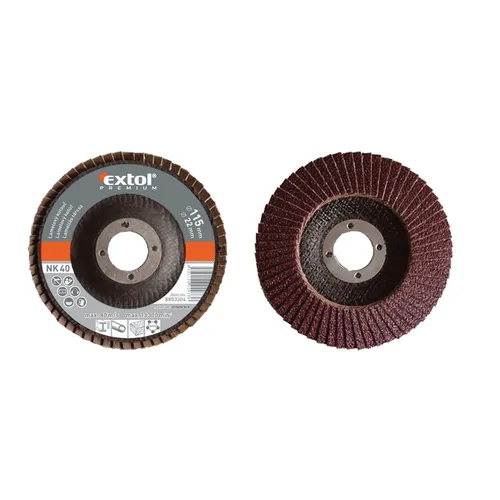 Zrušeno! nahrazeno výrobkem 8803462 kotouč lamelový šikmý korundový, p40, o 115mm EXTOL PREMIUM 8803304