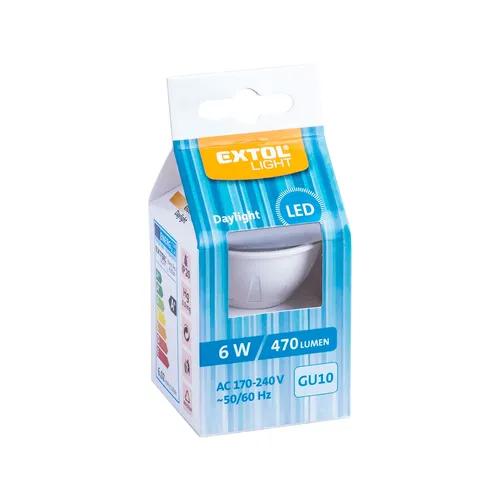 Žárovka led reflektorová bodová, 7w, 580lm, gu10, teplá bílá, cob EXTOL LIGHT 43035
