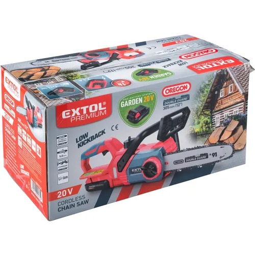 Zrušeno! nahrazeno výrobkem 8891920 pila řetězová aku, 30cm, garden20v, 20v li-ion, 2000mah EXTOL PREMIUM 8895740