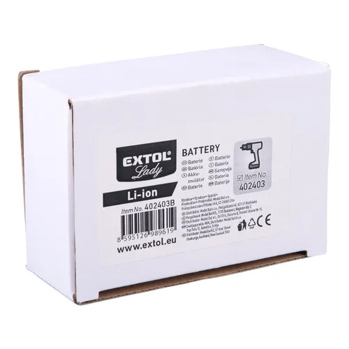 Baterie akumulátorová, 12v li-ion, 2000mah, extol lady EXTOL LIGHT 402403B
