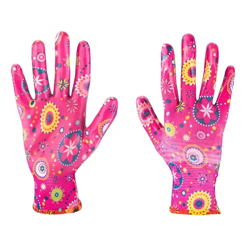 Rukavice zahradní polyesterové, polomáčené v nitrilu, velikost 8', extol lady EXTOL LIGHT 8856674