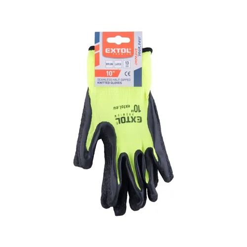 Rukavice nylonové, bezešvé, polomáčené v latexu, velikost 10' EXTOL PREMIUM 8856646