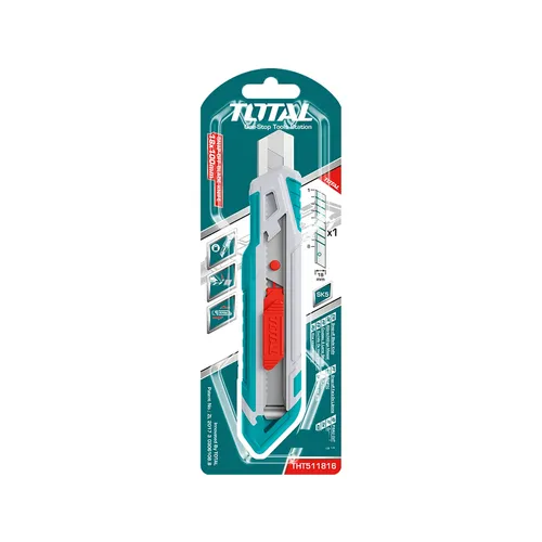 Nůž ulamovací s kovovou výztuhou, 18mm TOTAL THT511816