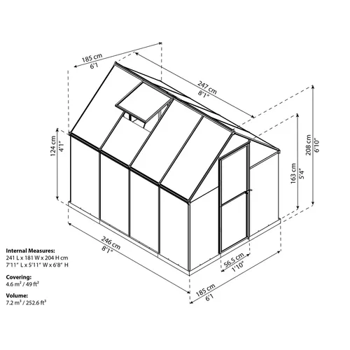 Palram - Canopia Multiline 6x8 polykarbonátový skleník