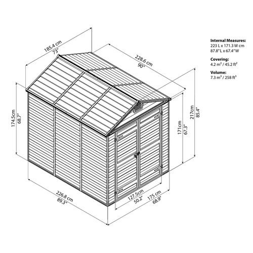 Palram - Canopia Skylight 6x8 hnědý zahradní domek