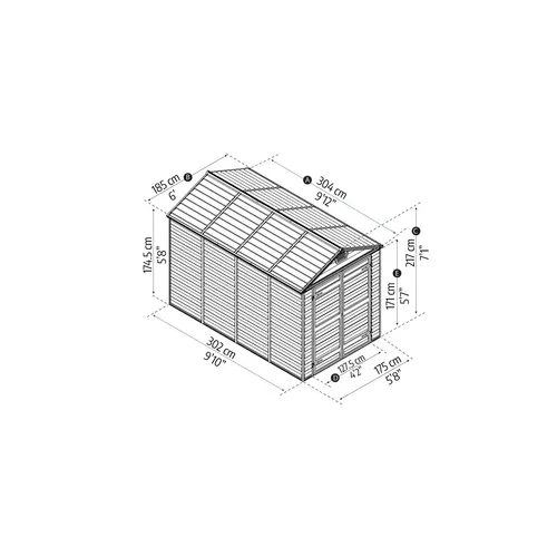 Palram - Canopia Skylight 6x10 hnědý zahradní domek