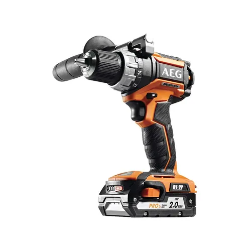 AEG BS 18C BL LI-202C 18V kompaktní bezuhlíková vrtačka/šroubovák, 2 x 2,0 Ah PRO Li-Ion aku, nabíječka, kufr