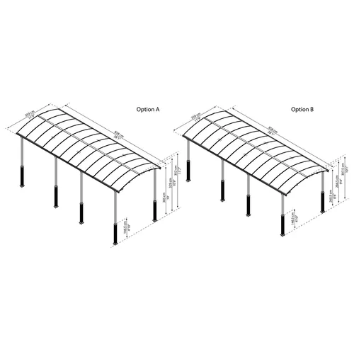 Palram - Canopia Arcadia Alpine Kit sada 2 noh na zvýšení přístřešků řady Arcadia