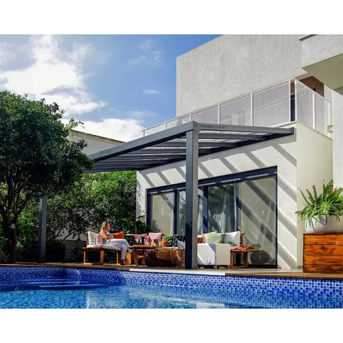 Palram - Canopia Stockholm 3,4 x 5,2 antracit luxusní hliníková (montovaná) pergola
