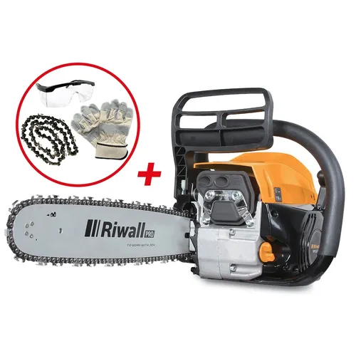 Riwall PRO RPCS 5140 SET řetězová pila s benzinovým motorem 49 ccm + náhradní řetěz + rukavice + ochranné brýle