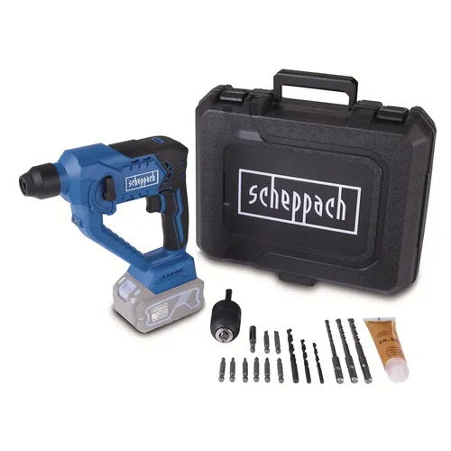 Scheppach C-RHD130-X aku 20 V IXES vrtací kladivo SDS Plus 3v1 s příklepem, kufrem a příslušenstvím (bez baterie a nabíječky)