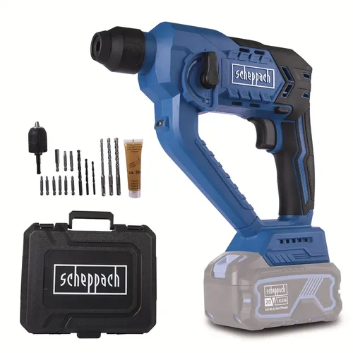 Scheppach C-RHD130-X aku 20 V IXES vrtací kladivo SDS Plus 3v1 s příklepem, kufrem a příslušenstvím (bez baterie a nabíječky)