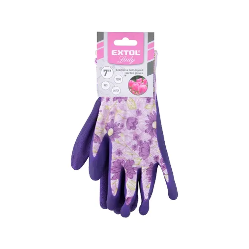 Rukavice polyesterové, bezešvé, polomáčené v latexu, velikost 7', extol light EXTOL LADY 8856664