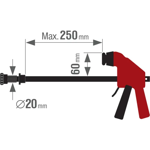 Svěrka přítlačná vertikální - k multif. stolům s otvory o 20mm, 0-250mm EXTOL PREMIUM 4759991