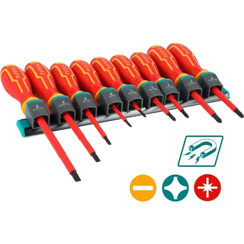 Šroubováky elektrikářské 1000v, vde, sada 9ks, industrial TOTAL THTIS596