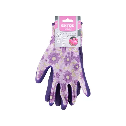 Rukavice polyesterové, bezešvé, polomáčené v latexu, velikost 8" EXTOL LADY 8856665