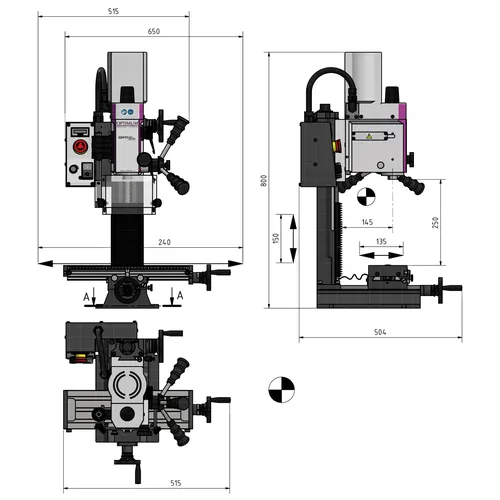 Stolní frézka OPTImill MH 15 V 3338110 Optimum