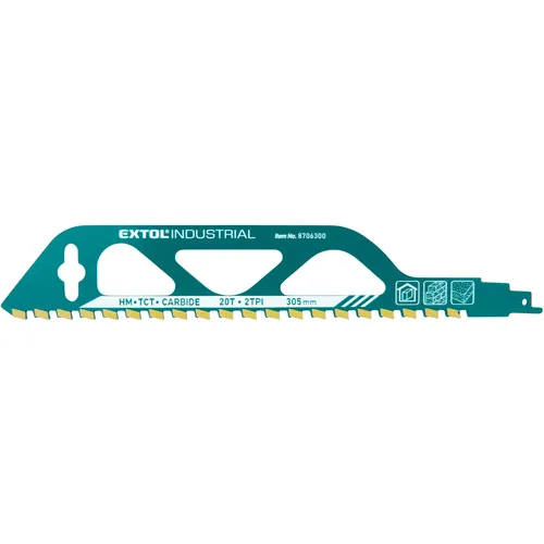 Plátek do pily ocasky s sk zuby, 305x50x2,5mm EXTOL INDUSTRIAL 8706300