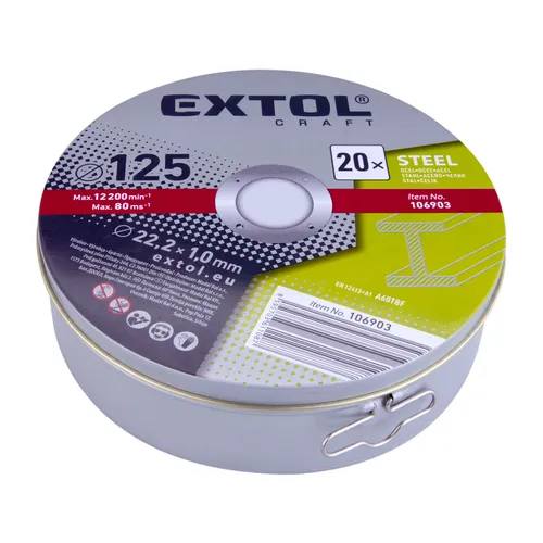 Kotouč řezný na kov 20ks, o 125x1,0x22,2mm EXTOL CRAFT 106903