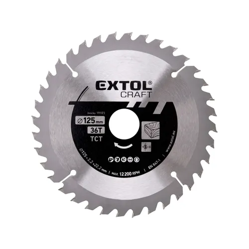 Kotouč pilový s sk plátky, o 125x2,2x22,2mm, 36t EXTOL CRAFT 19103