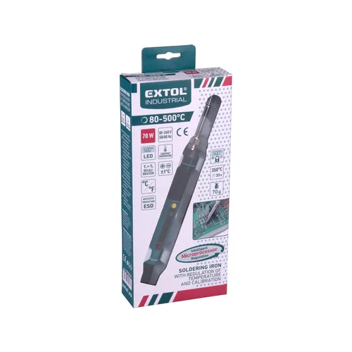 Páječka hrotová s digitální regulací a kalibrací, 70w EXTOL INDUSTRIAL 8794510
