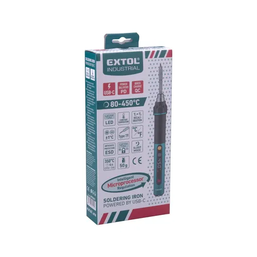 Páječka hrotová s digitální regulací, usb-c EXTOL INDUSTRIAL 8794511