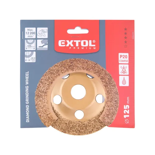 Kotouč diamantový brusný, o125x22,2mm, hrubý p20 EXTOL PREMIUM 8803133