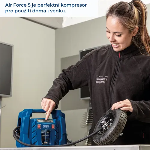 Scheppach Air Force 5 bezolejový mobilní kompresor 8 bar na 12 V/230 V