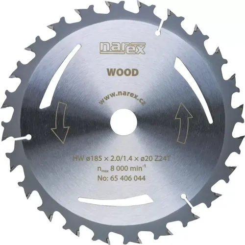 Pilový kotouč WOOD 185 × 2,0/1,4 × 20 Z24T NAREX