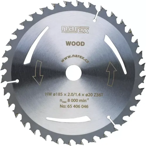 Pilový kotouč WOOD 185 × 2,0/1,4 × 20 Z36T NAREX