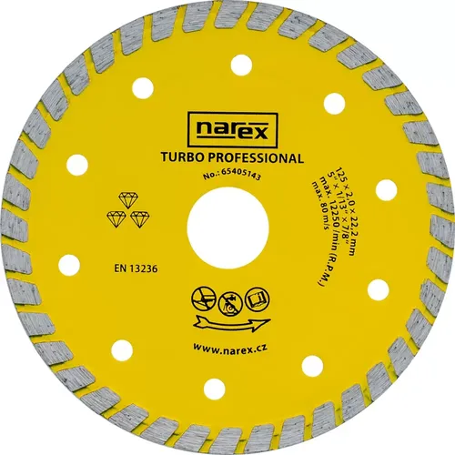 Diamantový dělicí kotouč pro stavební materiály TURBO PROFESSIONAL DIA 125 TP NAREX