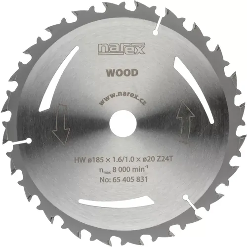 Pilový kotouč WOOD 185 × 1,6/1,0 × 20 Z24T NAREX