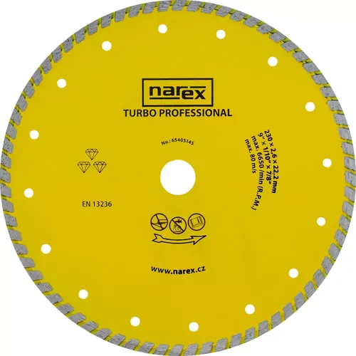 Diamantový dělicí kotouč pro stavební materiály TURBO PROFESSIONAL DIA 230 TP NAREX