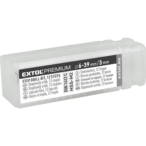 Vrták stupňovitý, o 6-39mm/po 3mm, hss-m2 EXTOL PREMIUM 8801166
